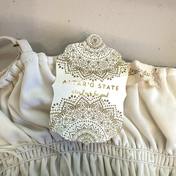 Altar'd State Mini Dress Women Size M Tiered Ruffle Smocked Feminine Western NWT - Picture 5 of 9